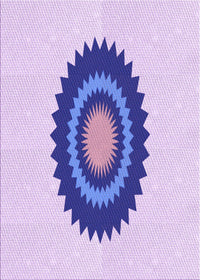 Machine Washable Transitional Purple Rug, wshpat1968pur