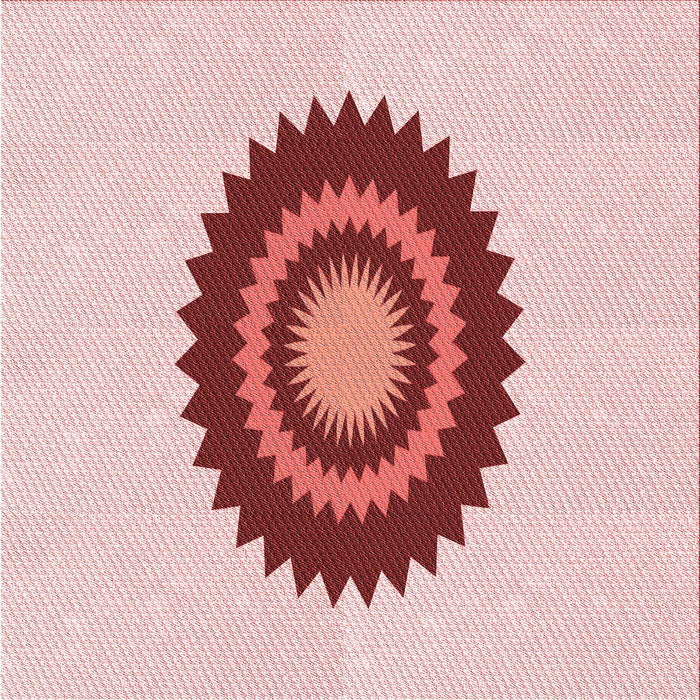 Round Patterned Red Rug, pat1968rd