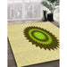 Machine Washable Transitional Dark Golden Brown Rug in a Family Room, wshpat1968yw