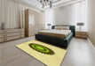 Patterned Dark Golden Brown Rug in a Bedroom, pat1968yw