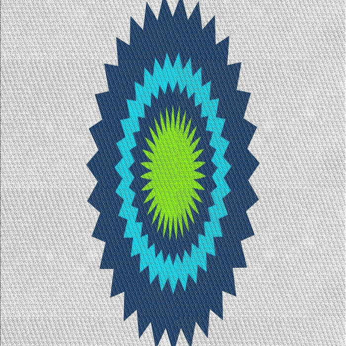 Patterned Slate Blue Grey Novelty Rug, pat1968