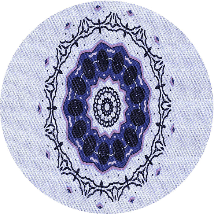 Square Patterned Lavender Blue Rug, pat1969blu