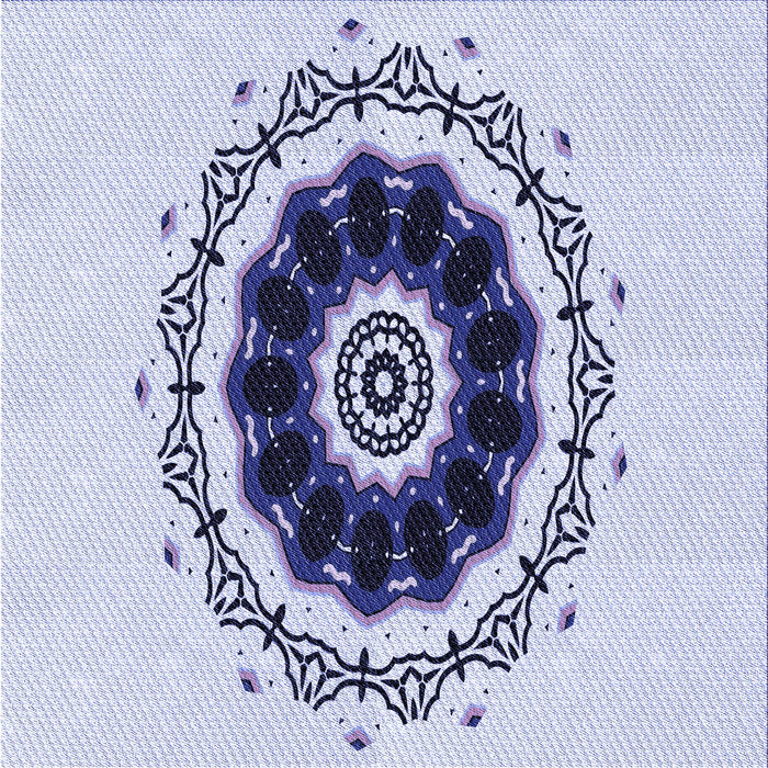 Round Patterned Lavender Blue Rug, pat1969blu