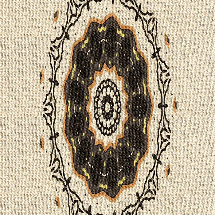 Machine Washable Transitional Wheat Beige Rug, wshpat1969brn