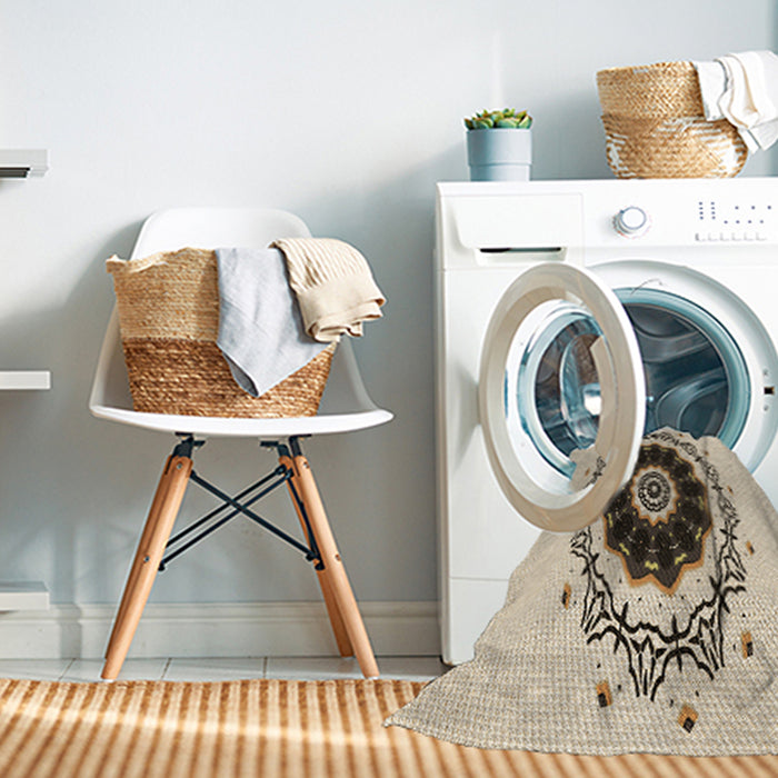 Machine Washable Transitional Wheat Beige Rug in a Washing Machine, wshpat1969brn