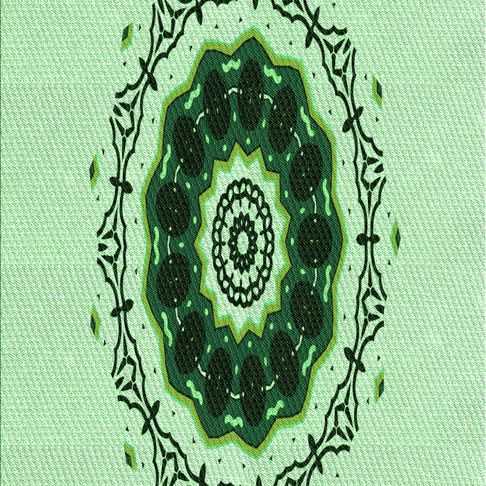 Machine Washable Transitional Mint Green Rug, wshpat1969grn