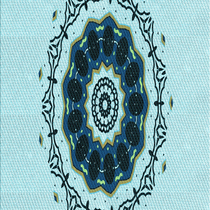 Machine Washable Transitional Deep-Sea Green Rug, wshpat1969lblu