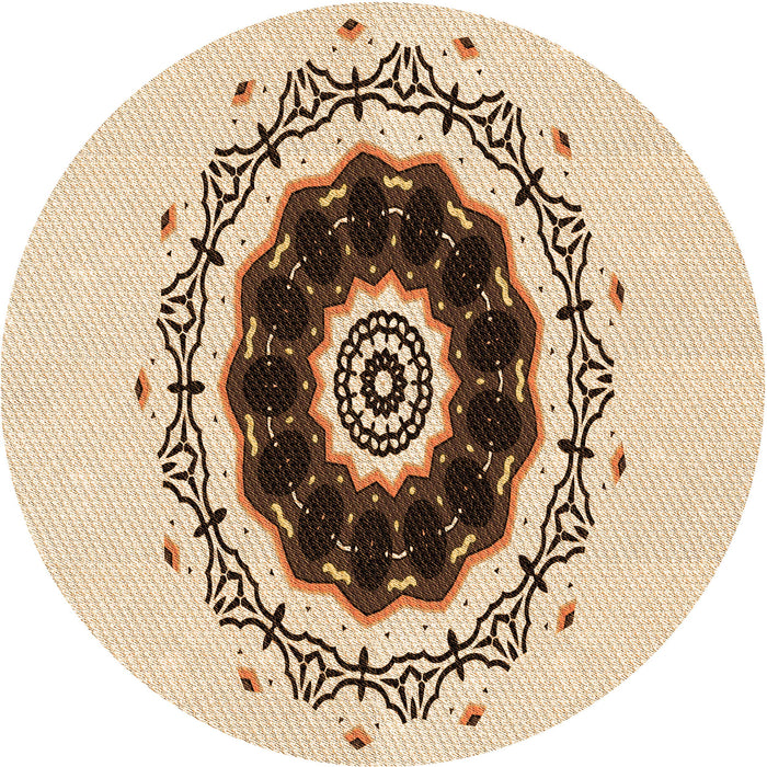 Square Patterned Light Brown Rug, pat1969org