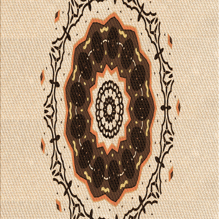 Patterned Light Brown Rug, pat1969org