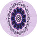 Square Machine Washable Transitional Purple Flower Purple Rug in a Living Room, wshpat1969pur