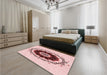 Round Machine Washable Transitional Light Rose Pink Rug in a Office, wshpat1969rd