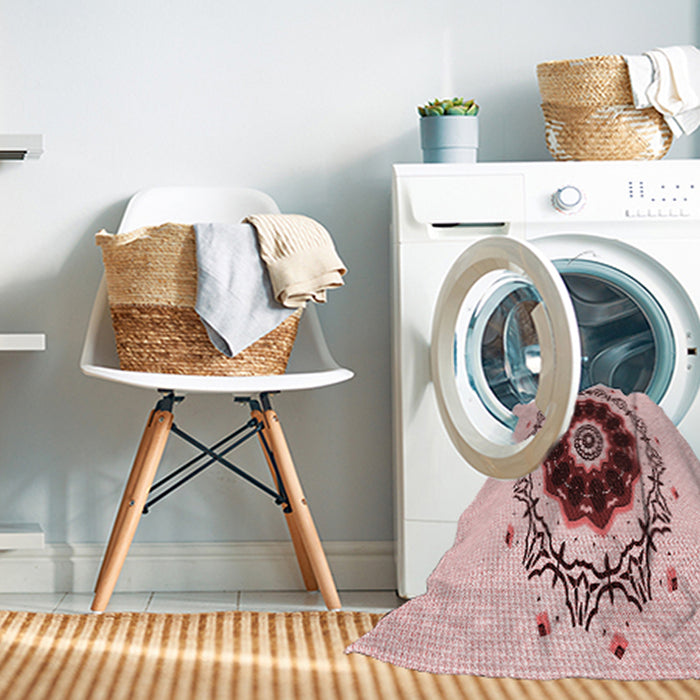 Machine Washable Transitional Light Rose Pink Rug in a Washing Machine, wshpat1969rd