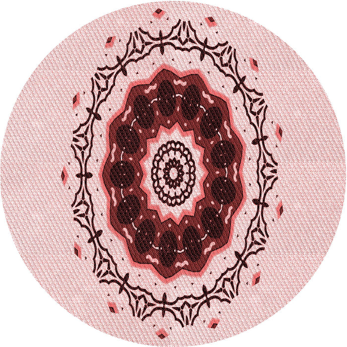 Square Patterned Light Rose Pink Rug, pat1969rd