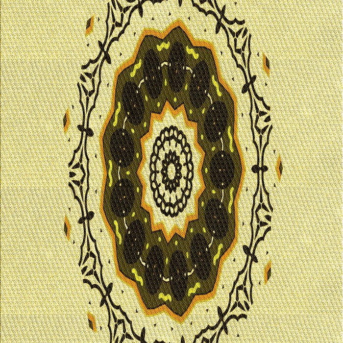 Patterned Dark Golden Brown Rug, pat1969yw