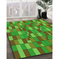 Patterned Lime Green Rug, pat197grn