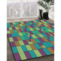 Patterned Emerald Green Rug, pat197lblu