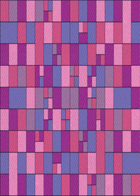 Machine Washable Transitional Medium Violet Red Pink Rug, wshpat197pur
