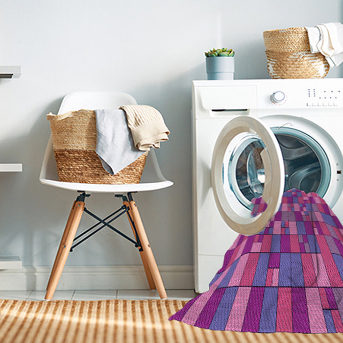 Machine Washable Transitional Medium Violet Red Pink Rug in a Washing Machine, wshpat197pur