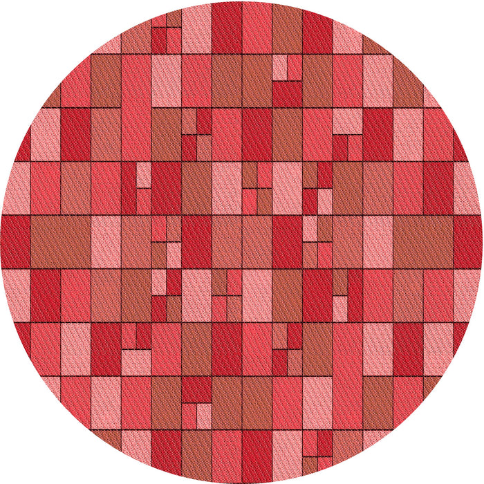 Square Patterned Red Rug, pat197rd