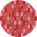 Square Patterned Red Rug, pat197rd