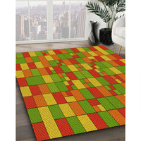 Patterned Pistachio Green Rug, pat197yw