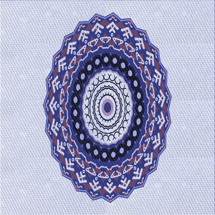 Round Patterned Lavender Blue Rug, pat1970blu