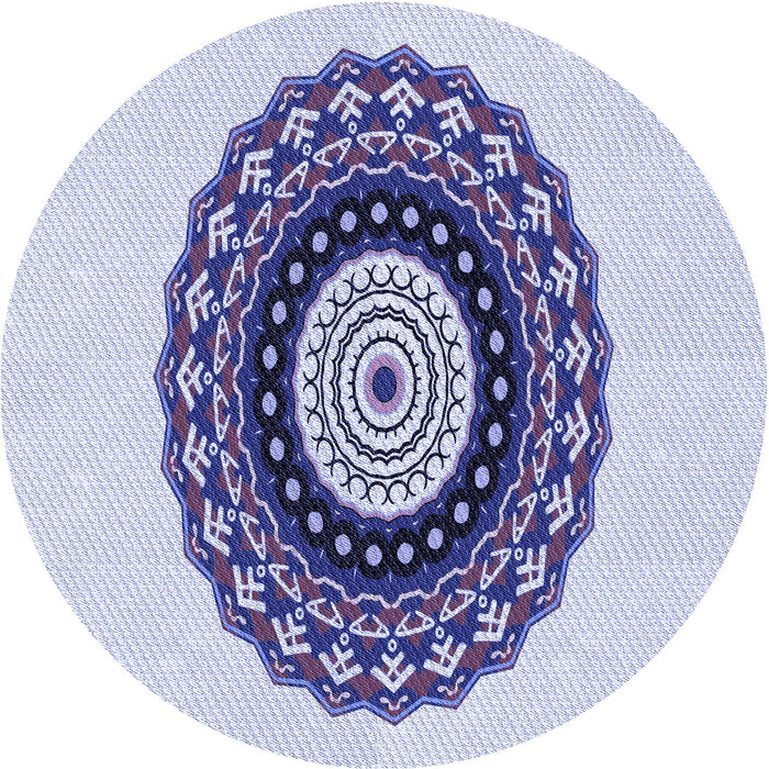 Square Patterned Lavender Blue Rug, pat1970blu