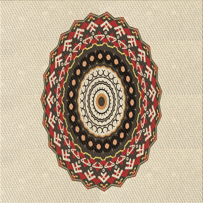 Round Machine Washable Transitional Vanilla Gold Rug, wshpat1970brn