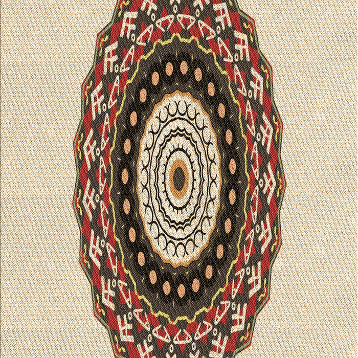 Patterned Vanilla Gold Rug, pat1970brn