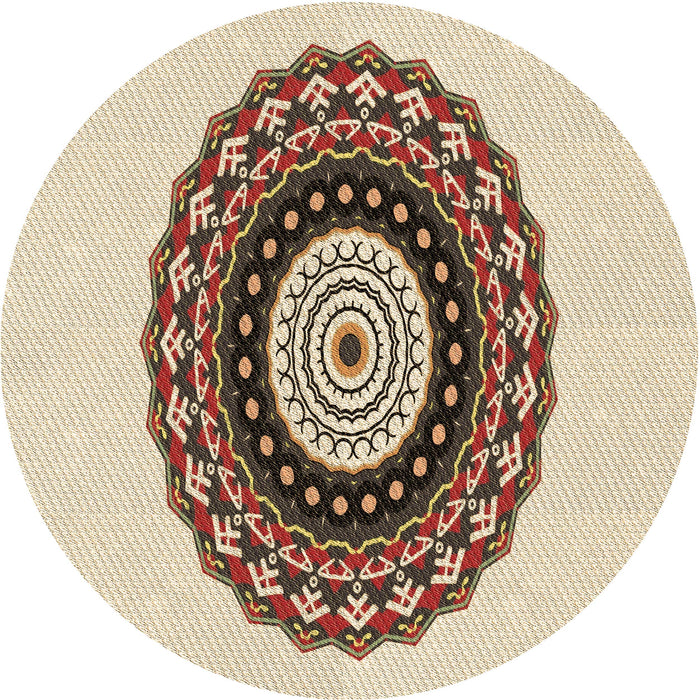 Square Patterned Vanilla Gold Rug, pat1970brn