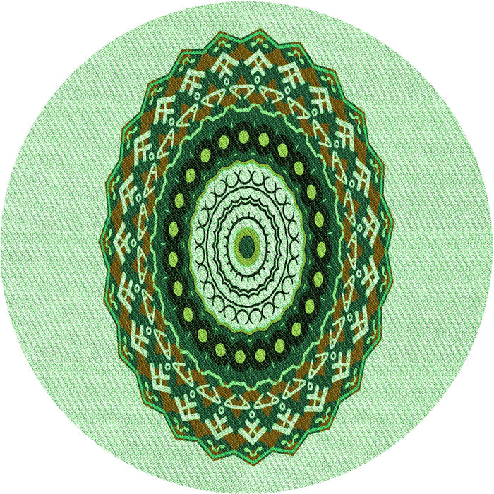 Square Machine Washable Transitional Green Rug in a Living Room, wshpat1970grn