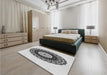 Patterned Platinum Gray Rug in a Bedroom, pat1970gry