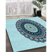 Machine Washable Transitional Steel Blue Rug in a Family Room, wshpat1970lblu