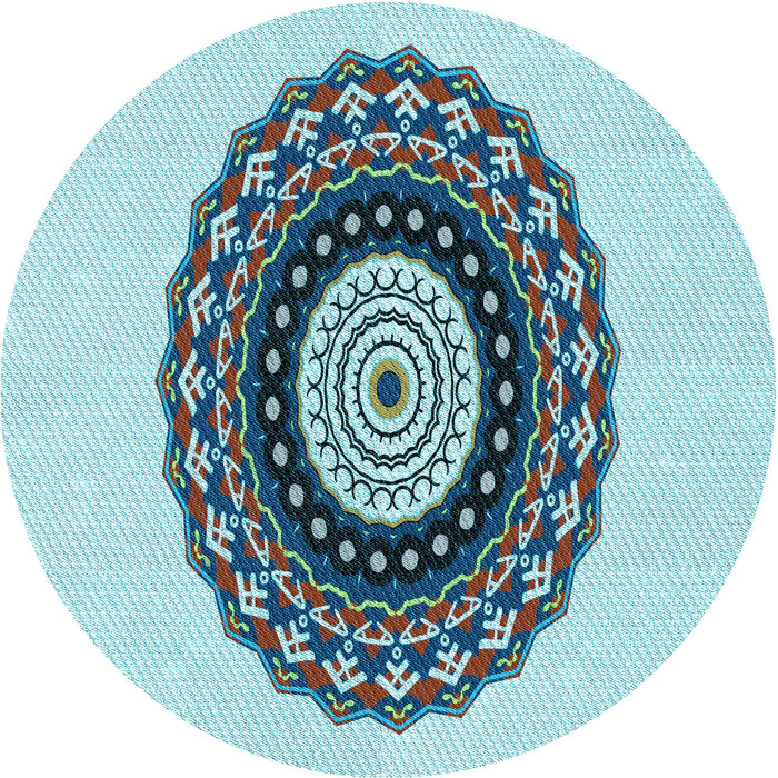 Square Patterned Steel Blue Rug, pat1970lblu