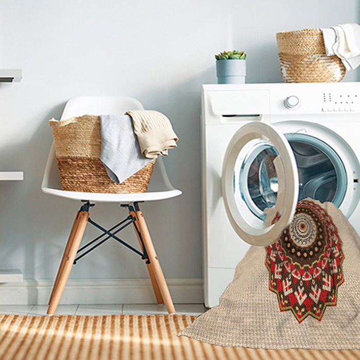 Machine Washable Transitional Golden Blonde Gold Rug in a Washing Machine, wshpat1970org