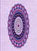 Machine Washable Transitional Purple Flower Purple Rug, wshpat1970pur