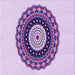 Round Patterned Purple Flower Purple Rug, pat1970pur