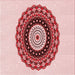 Round Patterned Light Red Pink Rug, pat1970rd