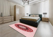 Patterned Light Red Pink Rug in a Bedroom, pat1970rd