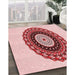 Machine Washable Transitional Light Red Pink Rug in a Family Room, wshpat1970rd