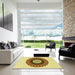 Machine Washable Transitional Dark Bisque Brown Rug in a Kitchen, wshpat1970yw