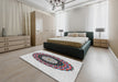 Machine Washable Transitional Platinum Gray Rug in a Bedroom, wshpat1970