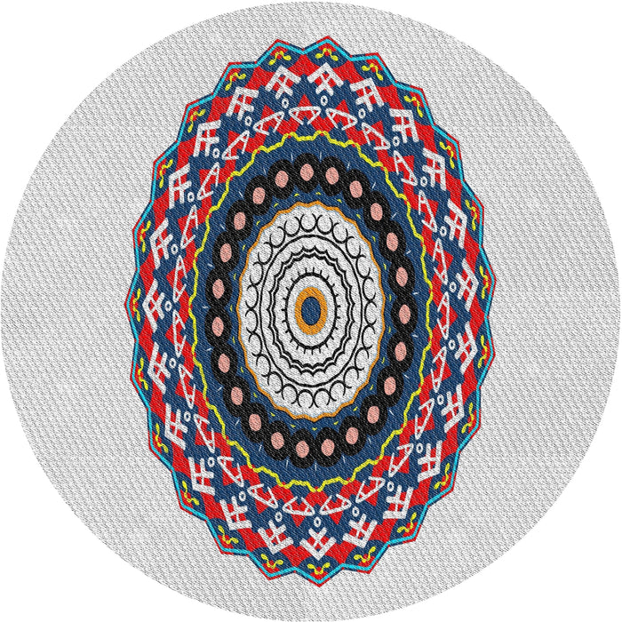 Sideview of Patterned Platinum Gray Novelty Rug, pat1970