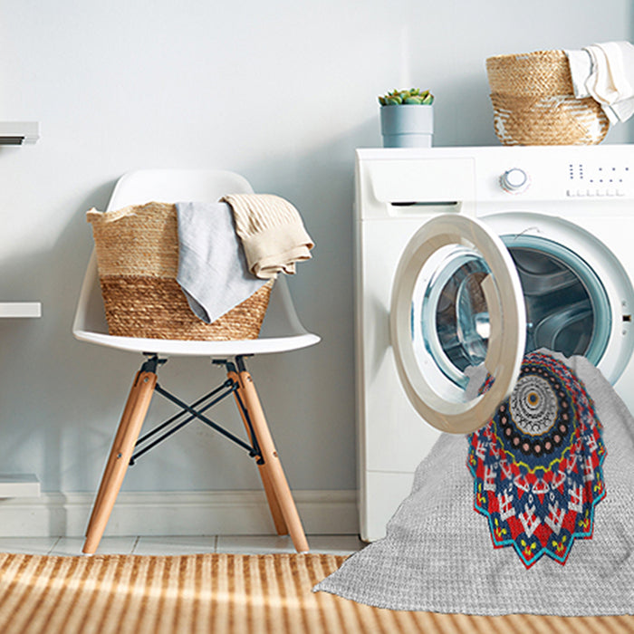 Machine Washable Transitional Platinum Gray Rug in a Washing Machine, wshpat1970