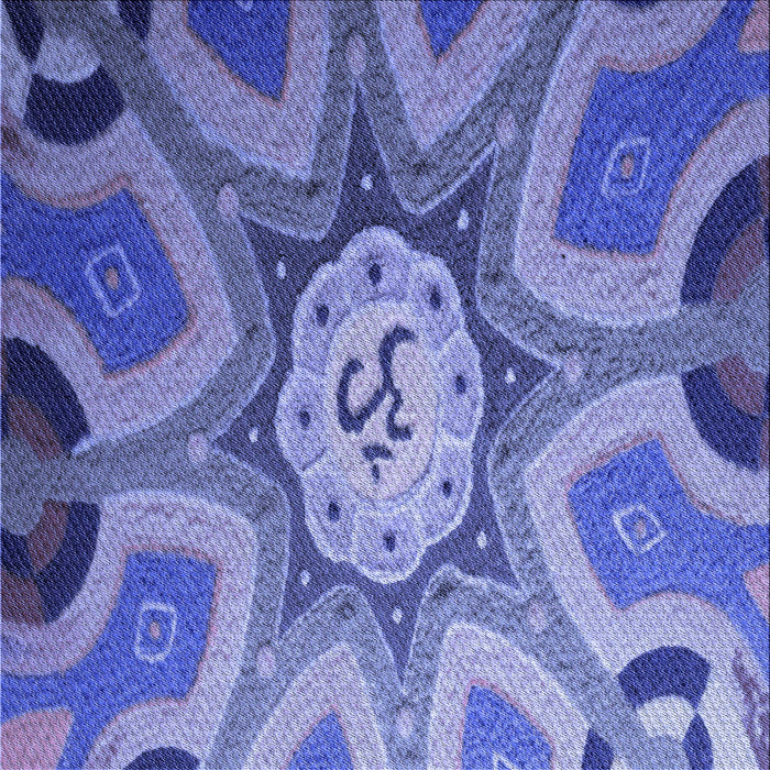 Round Machine Washable Transitional Purple Mimosa Purple Rug, wshpat1971blu