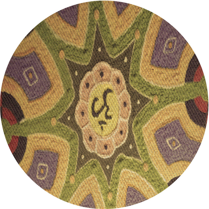 Square Patterned Saddle Brown Rug, pat1971brn