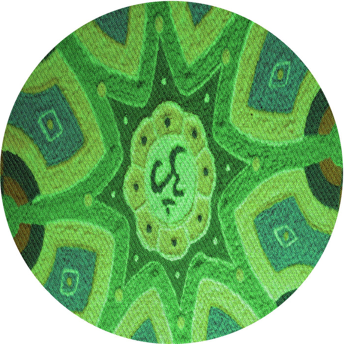 Square Patterned Forest Green Rug, pat1971grn