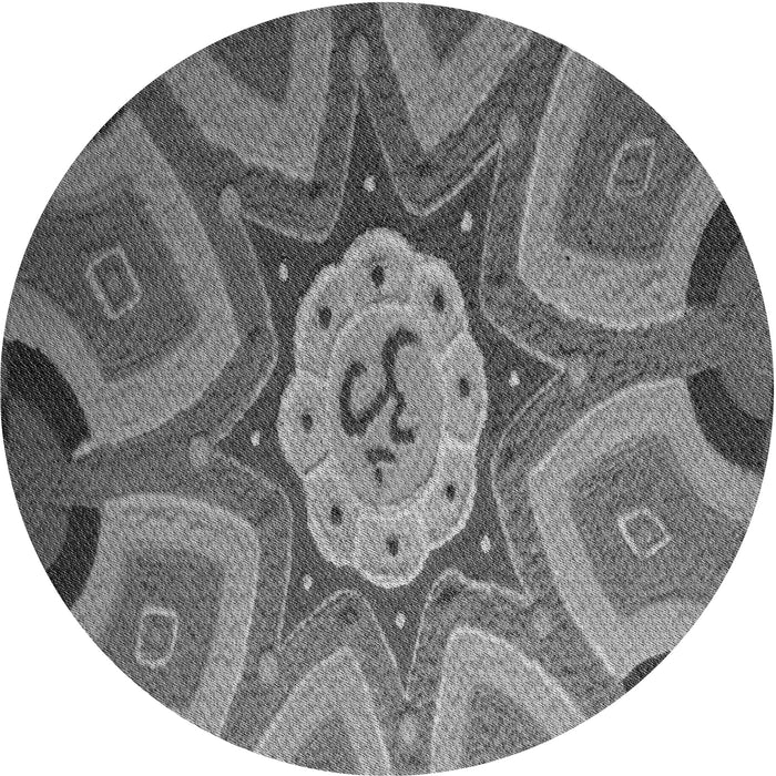 Square Patterned Gunmetal Gray Rug, pat1971gry