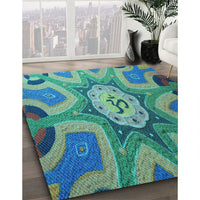 Patterned Light Sea Green Rug, pat1971lblu