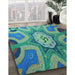 Patterned Light Sea Green Rug in Family Room, pat1971lblu